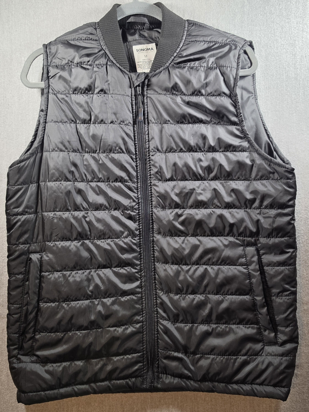 Sonoma Women's Black Quilted Puffer Vest, Medium NWOT